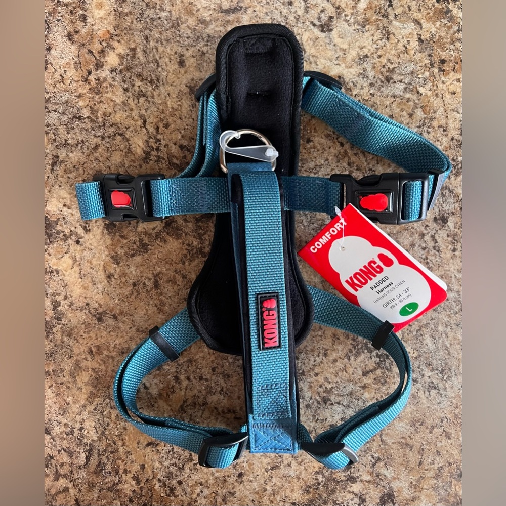 KONG Comfort Padded Dog Harness Large Blue - Picture 6 of 9
